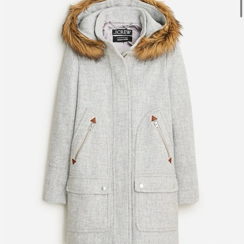 J. Crew Heather Dusk Chateau Parka Italian Stadium-Cloth Wool Coat